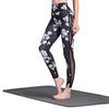 Trendy Mid Waist Floral Print Spliced Skinny Women Yoga Pants