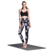 Trendy Mid Waist Floral Print Spliced Skinny Women Yoga Pants