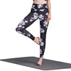 Trendy Mid Waist Floral Print Spliced Skinny Women Yoga Pants