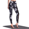 Trendy Mid Waist Floral Print Spliced Skinny Women Yoga Pants