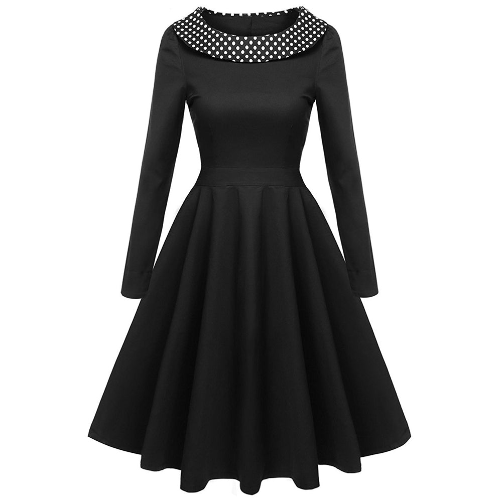 Polka Dot Long Sleeve Vintage Dress