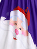 Christmas Lace Insert Santa Claus Print Party Dress