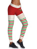 Christmas Striped Berry Print Skinny Leggings