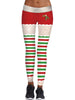 Christmas Striped Berry Print Skinny Leggings