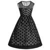 Plus Size Polka Dot Sleeveless Vintage Dress