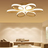 EverFlower Modern Simple Floral Shape LED Semi Flush Mount Ceiling Light With Max 75W Painted Finish