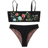Floral Embroidered Cami Tube Bikini Set