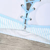 Tie Side Striped Lace-up Bikini Set