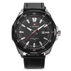NAVIFORCE 9056 Male Quartz Watch Leather Strap 3ATM Water Resistant Luminous