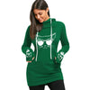 Cartoon Cat Print Drawstring Tunic Hoodie
