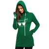 Cartoon Cat Print Drawstring Tunic Hoodie