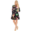 Stylish Round Collar Long Sleeve Christmas Print Women Dress