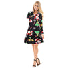 Stylish Round Collar Long Sleeve Christmas Print Women Dress