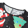 Stylish Round Collar Long Sleeve Christmas Print Women Dress