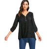 Lace Buttoned V-neck Blouse