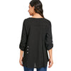 Lace Buttoned V-neck Blouse