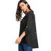 Lace Buttoned V-neck Blouse