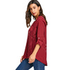 Lace Buttoned V-neck Blouse