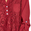 Lace Buttoned V-neck Blouse