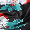 Round Collar 3/4 Sleeve Santa Claus Print Women Maxi Dress