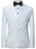 Lapel Single Breasted Flap Pocket Jacquard Blazer
