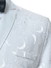 Lapel Single Breasted Flap Pocket Jacquard Blazer
