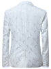 Lapel Single Breasted Flap Pocket Jacquard Blazer
