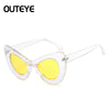 Big Large Cat Eye Butterfly Women Sunglasses Oversized Fashion Plastic Frame DW