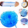 Stretchy Vacuum Rubber Case Reusable Fresh Storage Silicone Cover 6pcs