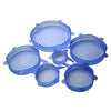 Stretchy Vacuum Rubber Case Reusable Fresh Storage Silicone Cover 6pcs