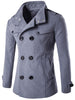 Funnel Collar Double Breasted Pea Coat