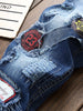 Flag Graphic Print Straight Distressed Jeans