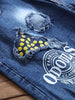Flag Graphic Print Straight Distressed Jeans