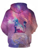 3D Trippy Cat Galaxy Print Pullover Hoodie