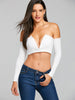 Strapless V Cut Long Sleeve Crop Top