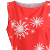 Snowflake Snowman Print Christmas Midi Dress