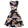 Vintage Santa Claus Print Christmas Skater Dress