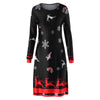 Christmas Snowflake Long Sleeve Tee Dress