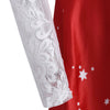 Lace Panel Santa Claus Print Flare Dress