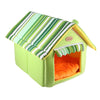 Striped Pattern Removable Dog Cat House Pet Bed