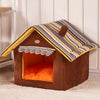 Striped Pattern Removable Dog Cat House Pet Bed