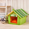 Striped Pattern Removable Dog Cat House Pet Bed