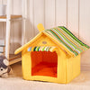 Striped Pattern Removable Dog Cat House Pet Bed