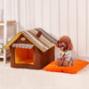 Striped Pattern Removable Dog Cat House Pet Bed