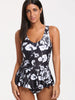 Floral Peplum Tankini Top and Briefs