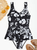 Floral Peplum Tankini Top and Briefs