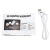 UE3D020 Rechargeable Touch Switch 3D Print Moon Lamp Decor Gift