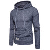 Knitted Drop Shoulder Drawstring Pullover Hoodie
