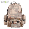 Outlife 50L Multifunction Molle Camouflage Backpack for Outdoor Sport Climbing Hiking Camping