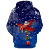 Allover Star Print Santa Clause Christmas Hoodie